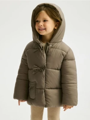 Reserved - Pikowana kurtka z kapturem - beżowy