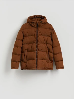 Reserved - Pikowana kurtka z kapturem - brązowy