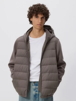 Reserved - Pikowana kurtka z kapturem - brązowy