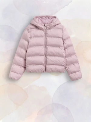 Reserved - Pikowana kurtka z kapturem - brudny róż