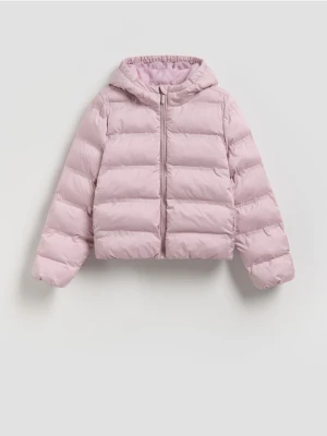Reserved - Pikowana kurtka z kapturem - brudny róż