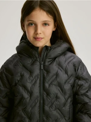 Reserved - Pikowana kurtka z kapturem - ciemnoszary