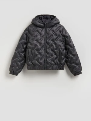 Reserved - Pikowana kurtka z kapturem - ciemnoszary