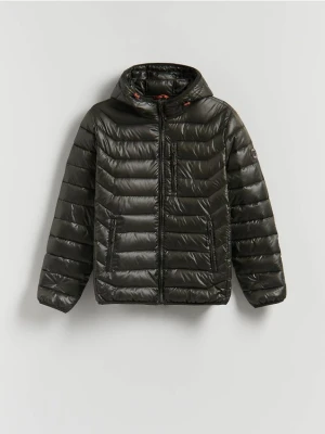 Reserved - Pikowana kurtka z kapturem - ciemnozielony