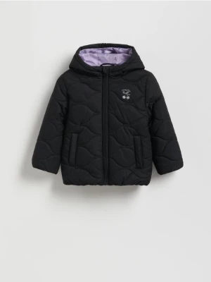 Reserved - Pikowana kurtka z kapturem - czarny