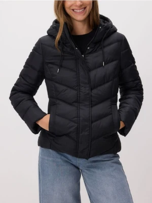 Reserved - Pikowana kurtka z kapturem - czarny