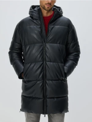 Reserved - Pikowana kurtka z kapturem - czarny