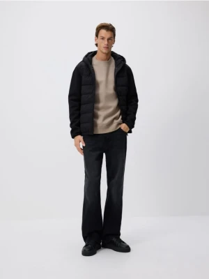 Reserved - Pikowana kurtka z kapturem - czarny