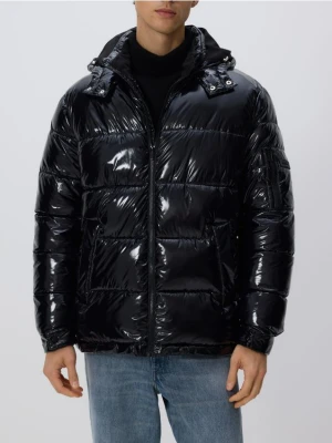 Reserved - Pikowana kurtka z kapturem - czarny