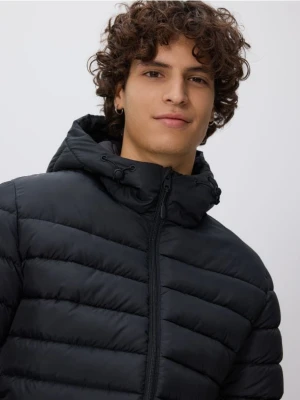 Reserved - Pikowana kurtka z kapturem - czarny