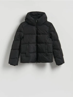 Reserved - Pikowana kurtka z kapturem - czarny