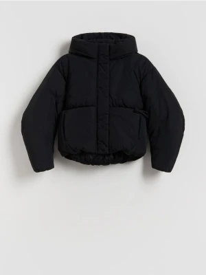 Reserved - Pikowana kurtka z kapturem - czarny