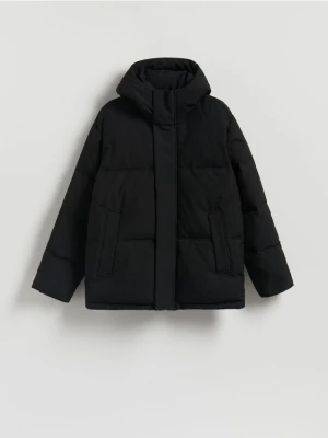 Reserved - Pikowana kurtka z kapturem - czarny