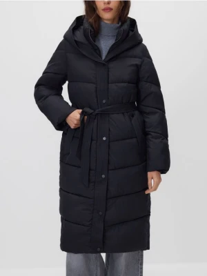 Reserved - Pikowana kurtka z kapturem - czarny