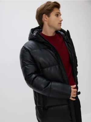 Reserved - Pikowana kurtka z kapturem - czarny