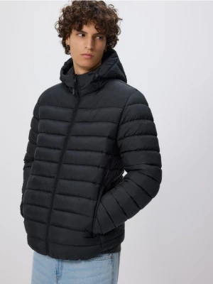 Reserved - Pikowana kurtka z kapturem - czarny