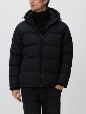 Reserved - Pikowana kurtka z kapturem - czarny