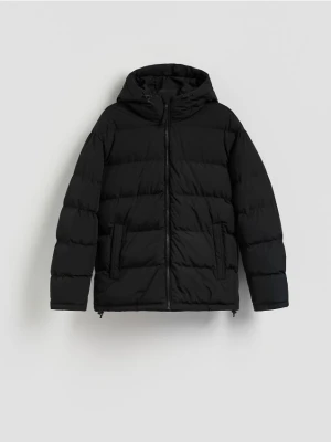 Reserved - Pikowana kurtka z kapturem - czarny