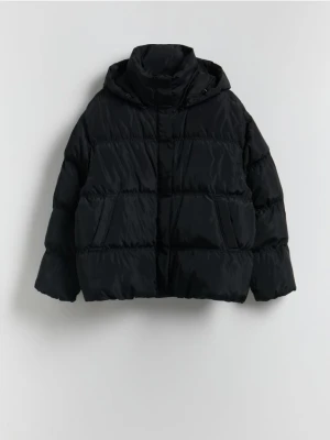 Reserved - Pikowana kurtka z kapturem - czarny
