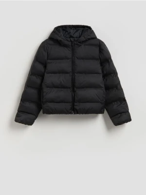 Reserved - Pikowana kurtka z kapturem - czarny