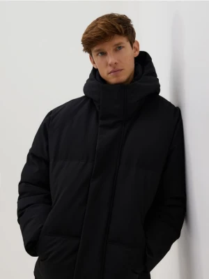 Reserved - Pikowana kurtka z kapturem - czarny