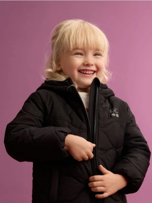 Reserved - Pikowana kurtka z kapturem - czarny