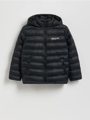 Reserved - Pikowana kurtka z kapturem - czarny