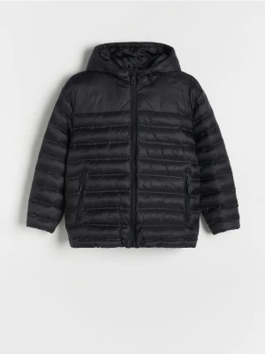 Reserved - Pikowana kurtka z kapturem - czarny