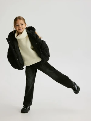 Reserved - Pikowana kurtka z kapturem - czarny