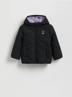 Reserved - Pikowana kurtka z kapturem - czarny
