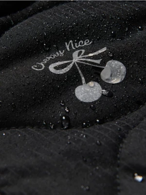 Reserved - Pikowana kurtka z kapturem - czarny