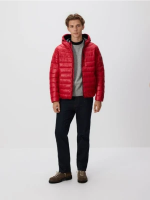Reserved - Pikowana kurtka z kapturem - czerwony