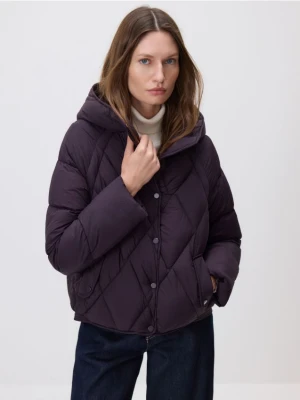 Reserved - Pikowana kurtka z kapturem - fioletowy