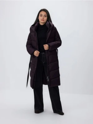 Reserved - Pikowana kurtka z kapturem - fioletowy