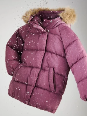 Reserved - Pikowana kurtka z kapturem - fioletowy