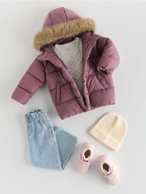 Reserved - Pikowana kurtka z kapturem - fioletowy