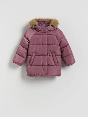 Reserved - Pikowana kurtka z kapturem - fioletowy