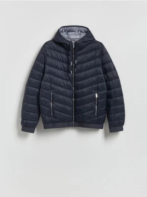 Reserved - Pikowana kurtka z kapturem - granatowy