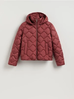 Reserved - Pikowana kurtka z kapturem - jasnofioletowy