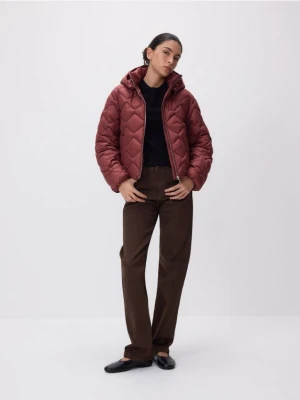 Reserved - Pikowana kurtka z kapturem - jasnofioletowy