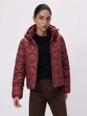 Reserved - Pikowana kurtka z kapturem - jasnofioletowy