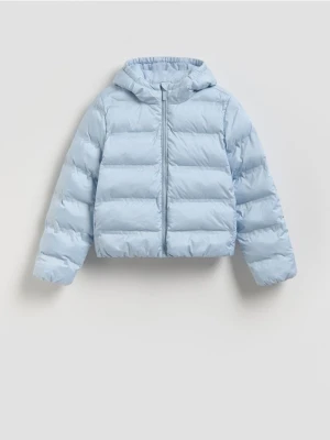 Reserved - Pikowana kurtka z kapturem - jasnoniebieski