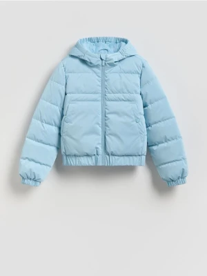Reserved - Pikowana kurtka z kapturem - jasnoniebieski