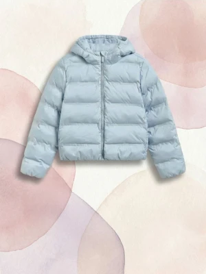 Reserved - Pikowana kurtka z kapturem - jasnoniebieski