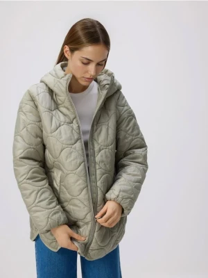 Reserved - Pikowana kurtka z kapturem - jasnozielony