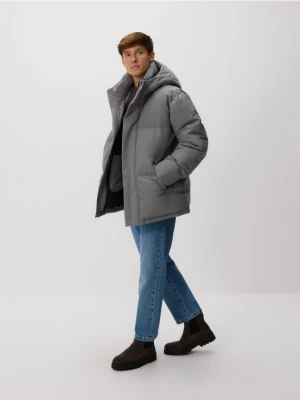 Reserved - Pikowana kurtka z kapturem - jasny zielony