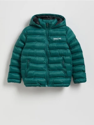 Reserved - Pikowana kurtka z kapturem - morski