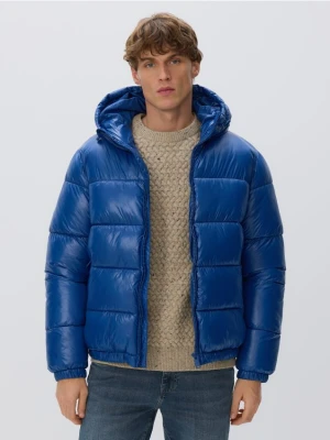Reserved - Pikowana kurtka z kapturem - niebieski