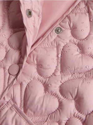 Reserved - Pikowana kurtka z kapturem - różowy