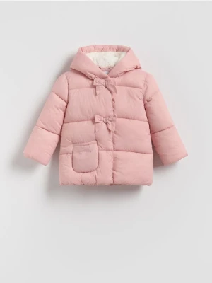 Reserved - Pikowana kurtka z kapturem - różowy